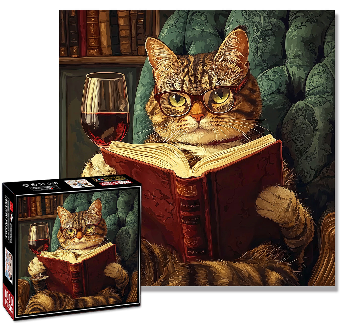 Mr. Red Wine Cat Jigsaw Puzzle 1000 Pieces