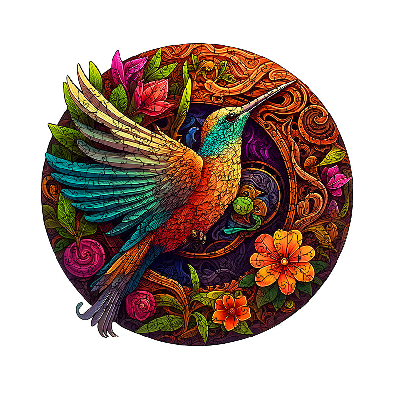 Hummingbird Disc 01 Wooden Jigsaw Puzzle