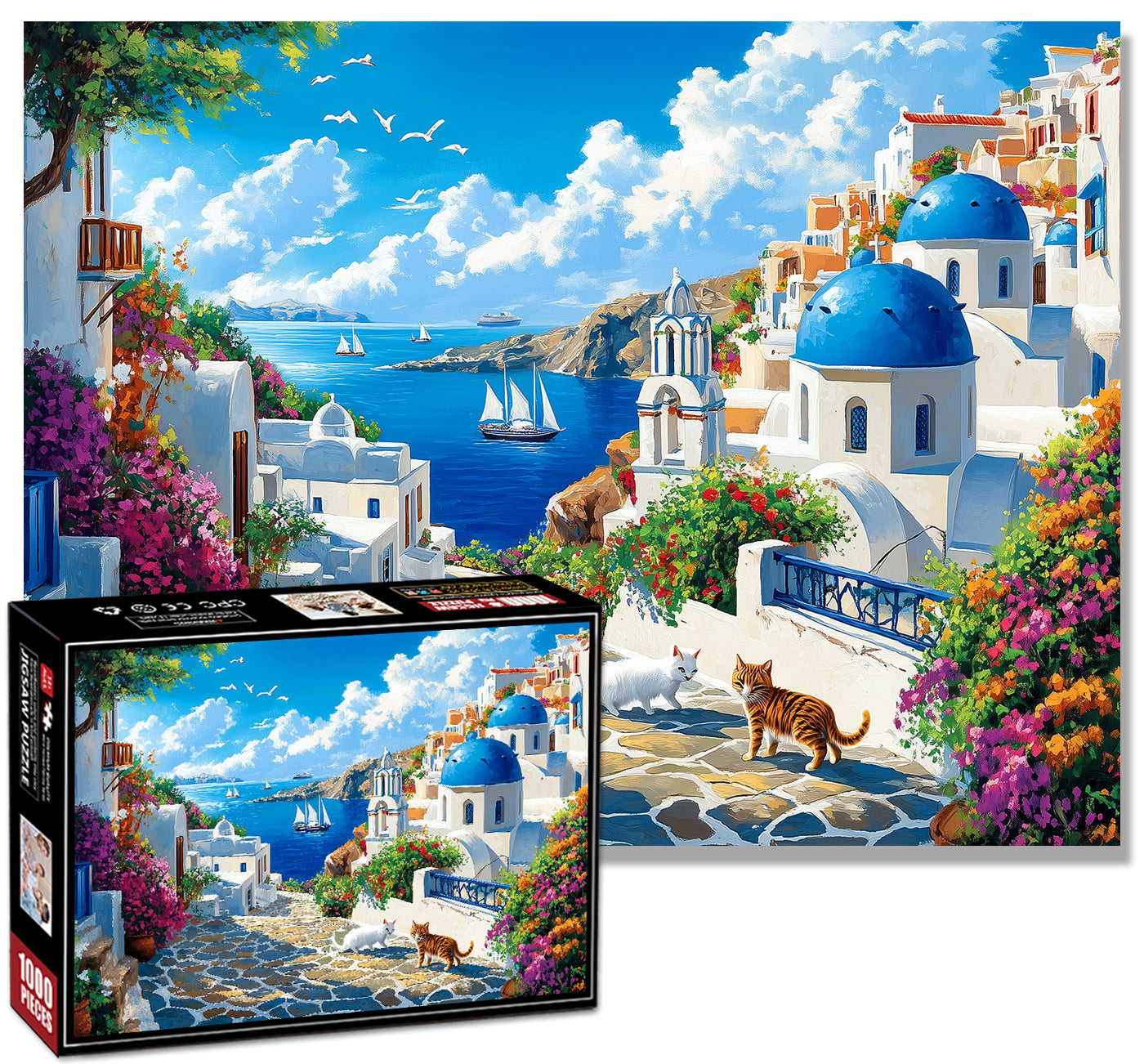 Cats in the Aegean Sea Jigsaw Puzzle 1000 Pieces