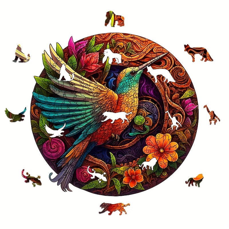 Hummingbird Disc 01 Wooden Jigsaw Puzzle