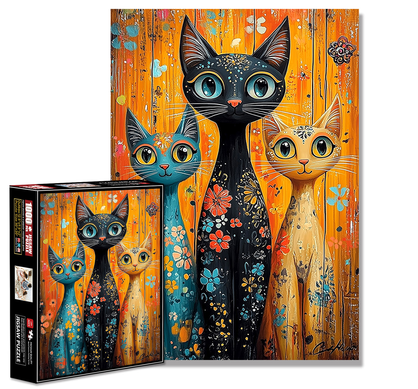 Long-necked cat Jigsaw Puzzle 1000 Pieces