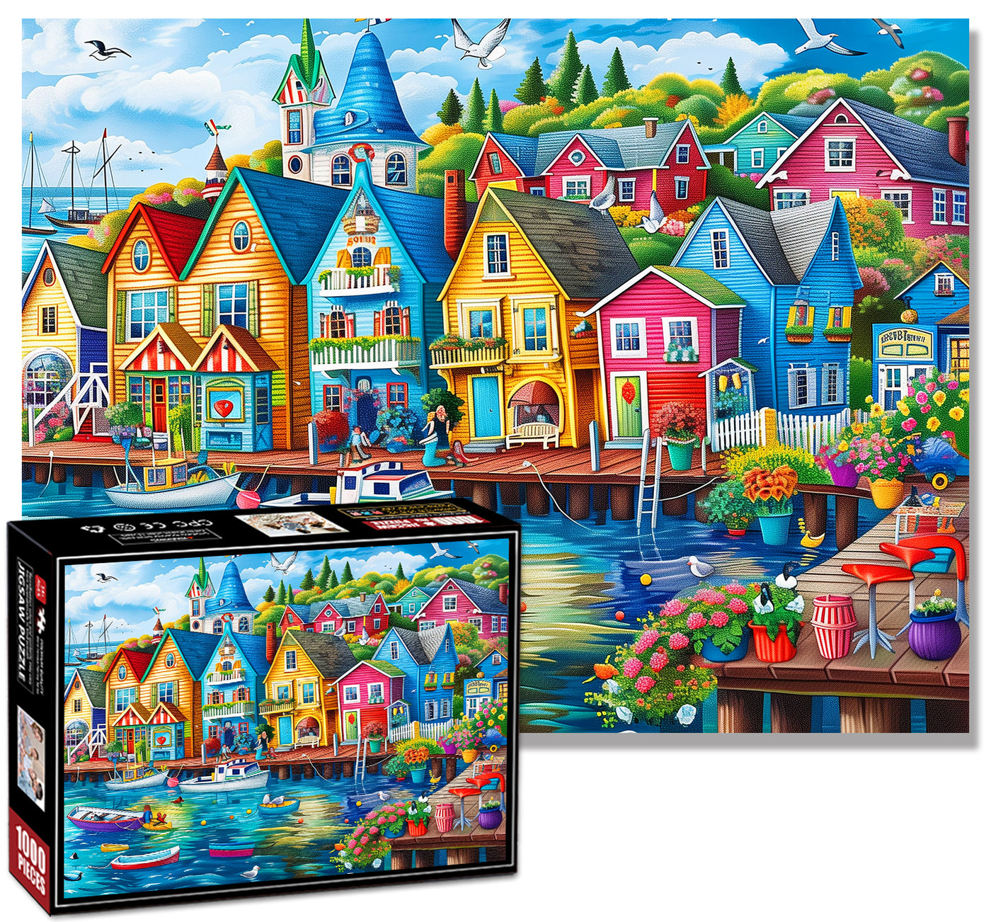 Seaside town Jigsaw Puzzle 1000 Pieces