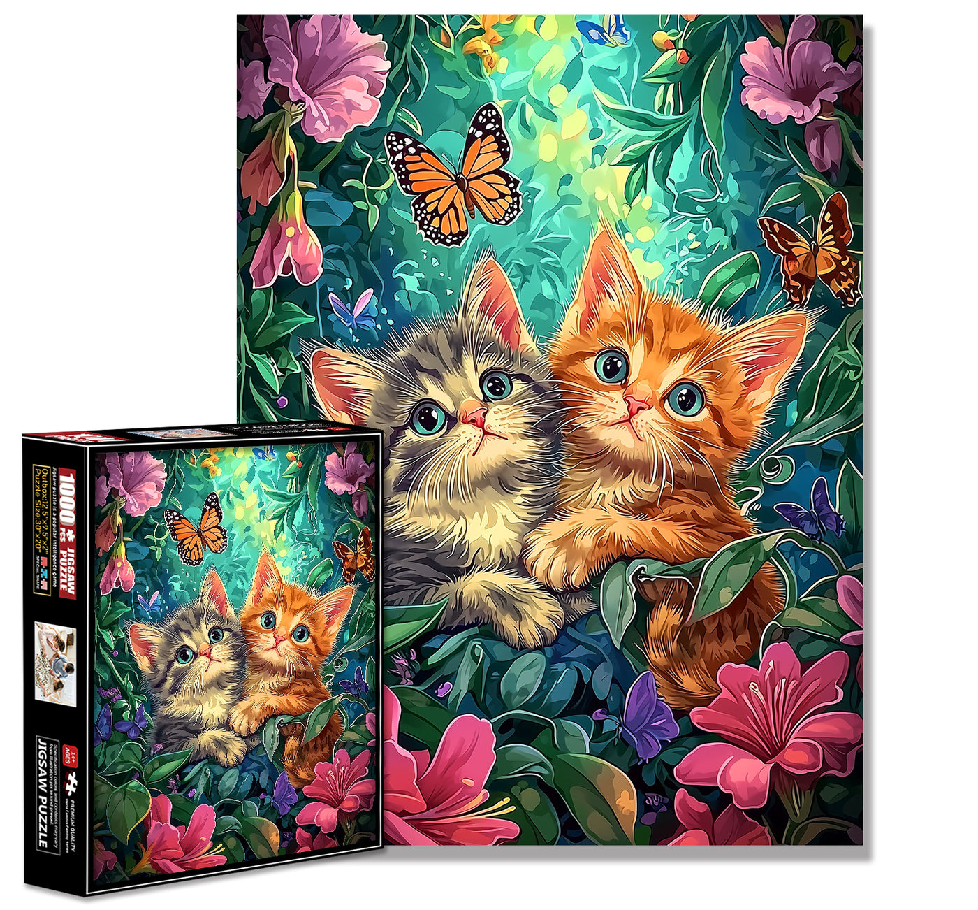 Butterfly and Cat Jigsaw Puzzle 1000 Pieces