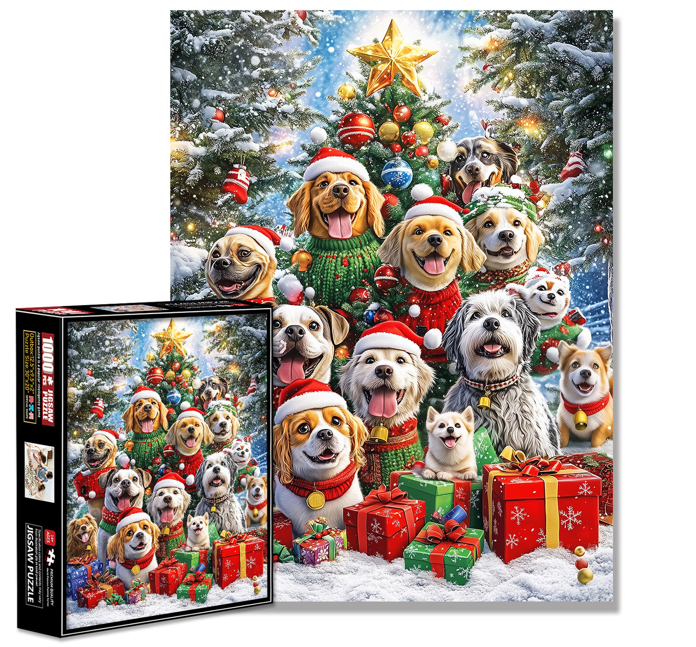 Dog Christmas Party Jigsaw Puzzle 1000 Pieces