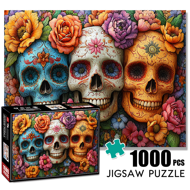 Three Skeleton Flowers Jigsaw Puzzle 1000 Pieces