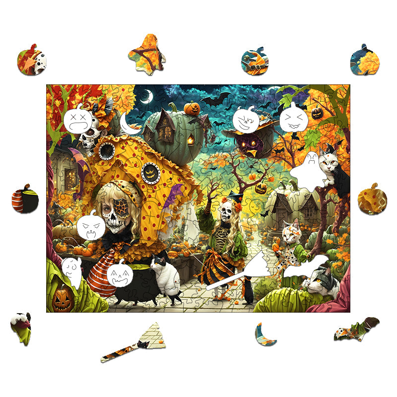 halloween night Wooden Jigsaw Puzzle