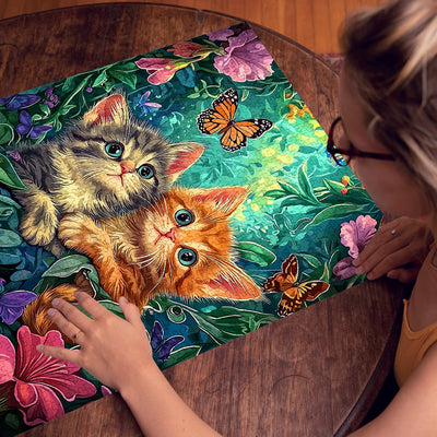 Butterfly and Cat Jigsaw Puzzle 1000 Pieces