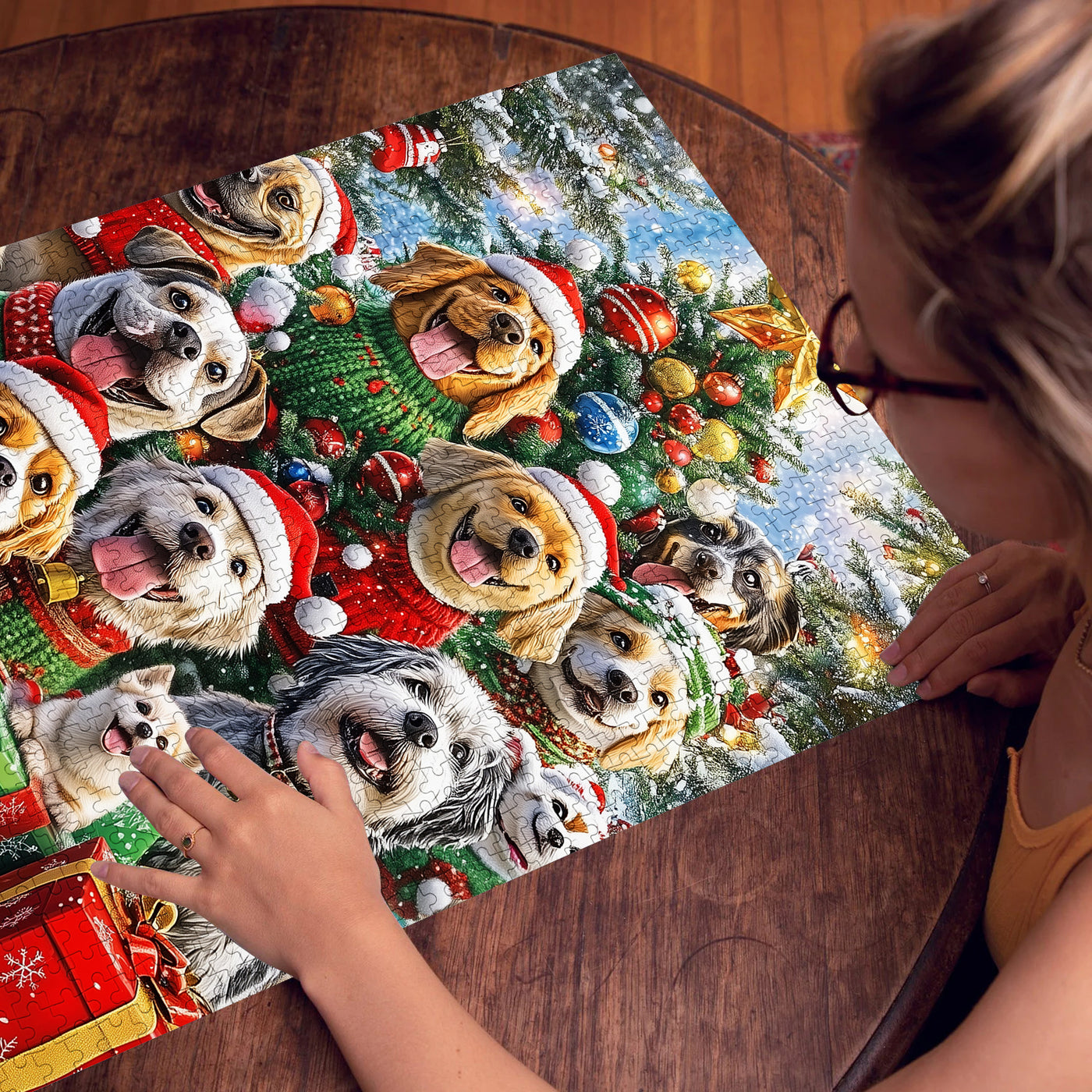 Dog Christmas Party Jigsaw Puzzle 1000 Pieces