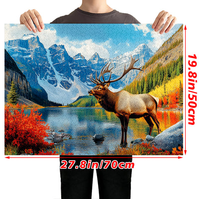 Snow Mountain Deer Jigsaw Puzzle 1000 Pieces