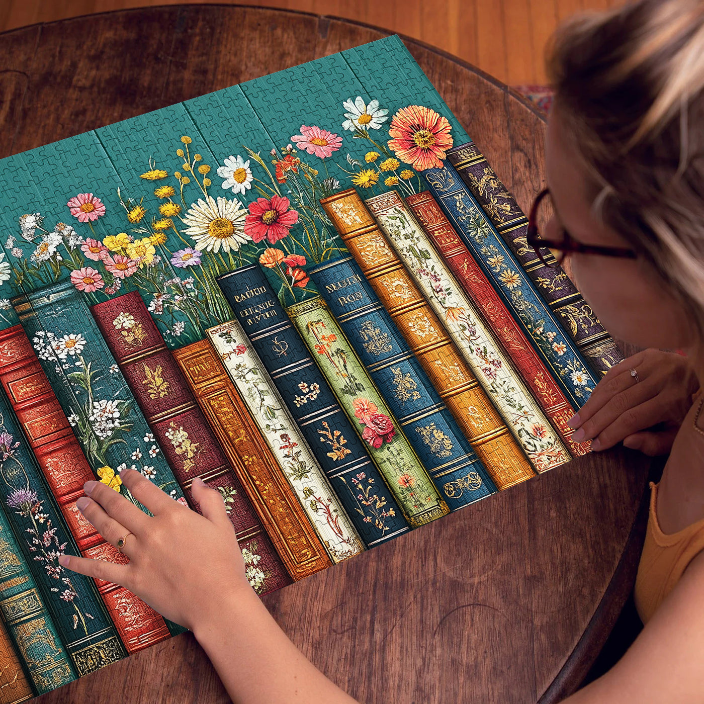 Books and Flowers Jigsaw Puzzle 1000 Pieces