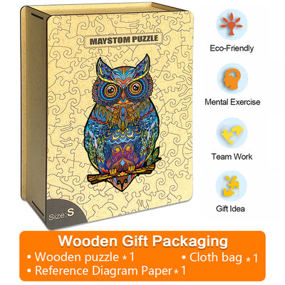 Owl 03 Wooden Animal Jigsaw Puzzles Adult Children Christmas Birthday Gift