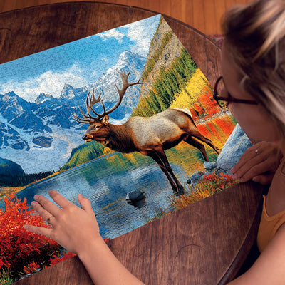 Snow Mountain Deer Jigsaw Puzzle 1000 Pieces