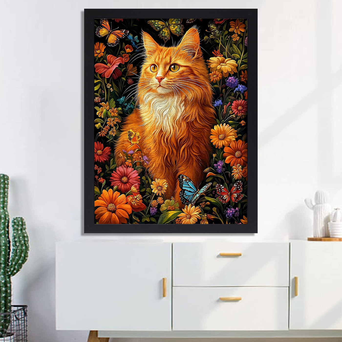 Flower Blossom Orange Cat Jigsaw Puzzle 1000 Pieces