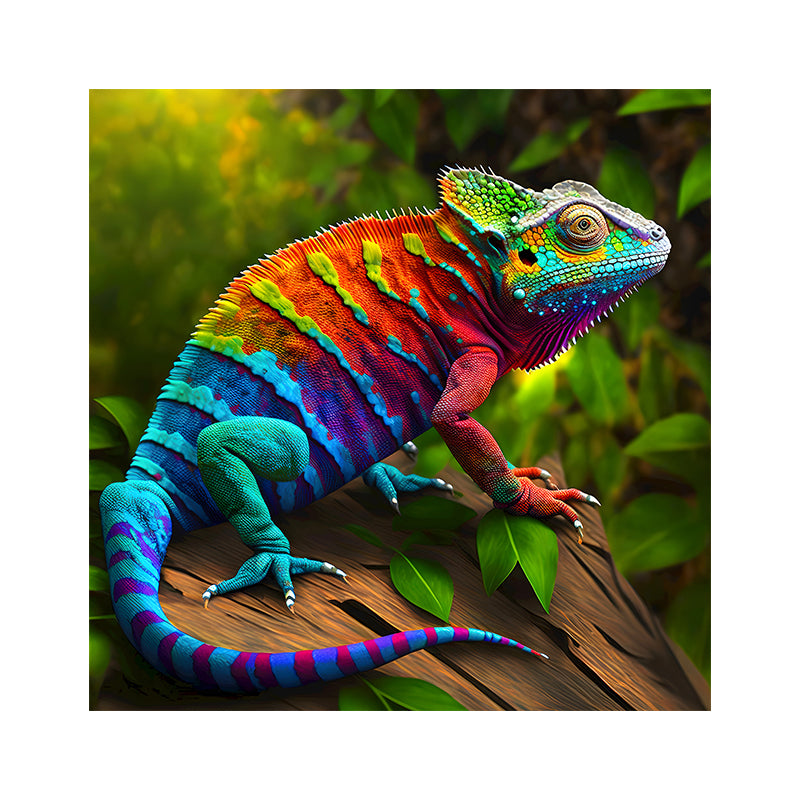 jungle chameleon Wooden Jigsaw Puzzle