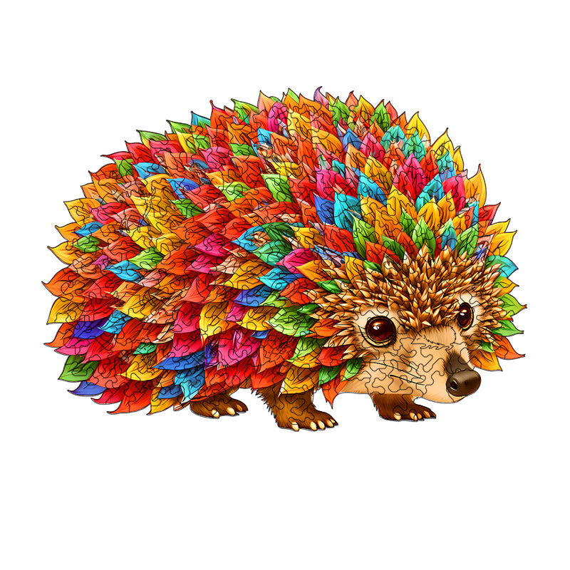 Colorful hedgehog Wooden Jigsaw Puzzle