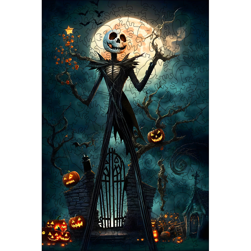 halloween skeleton Wooden Jigsaw Puzzle