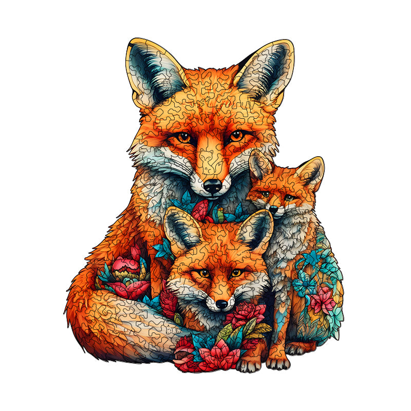 The Fox Family Wooden Jigsaw Puzzle