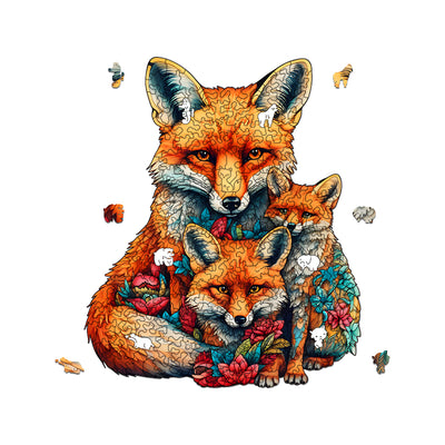 The Fox Family Wooden Jigsaw Puzzle