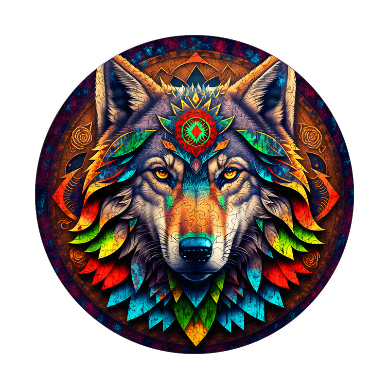 Dark Wolf King Wooden Jigsaw Puzzle