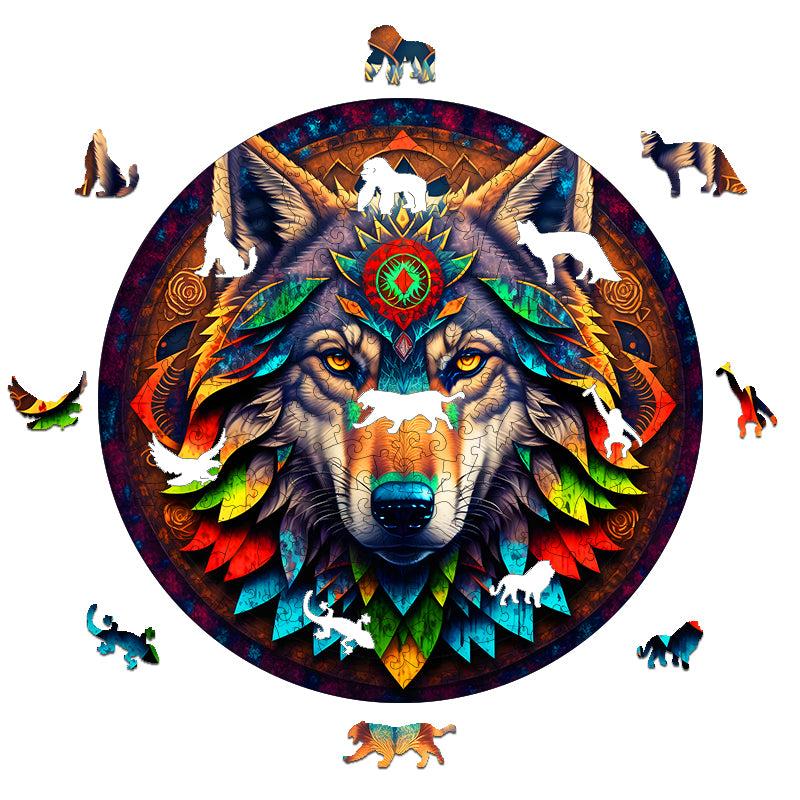 Dark Wolf King Wooden Jigsaw Puzzle