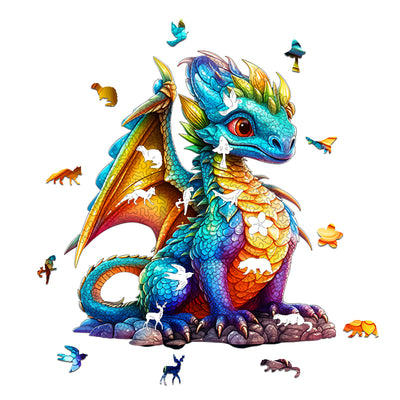 Flying dragon baby Wooden Jigsaw Puzzle