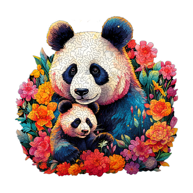 Mother and baby panda Wooden Jigsaw Puzzle