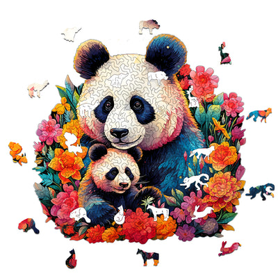 Mother and baby panda Wooden Jigsaw Puzzle