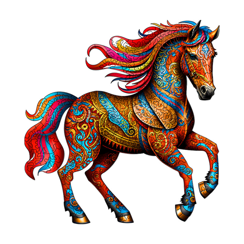 Colorful war horse Wooden Jigsaw Puzzle