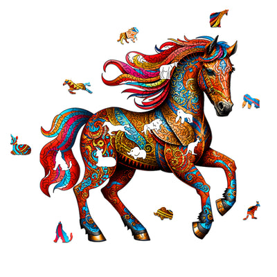 Colorful war horse Wooden Jigsaw Puzzle