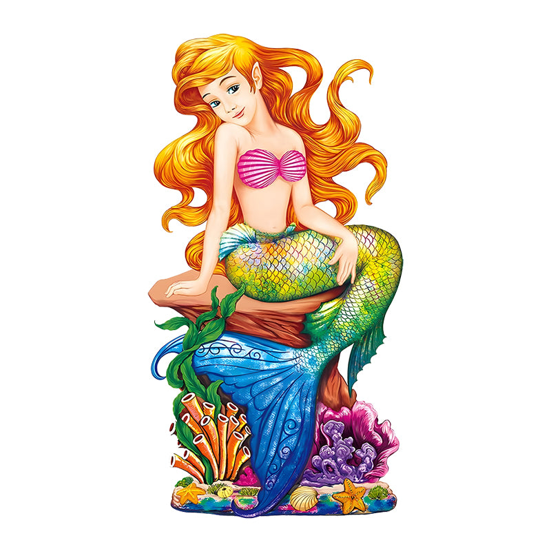 yellow hair mermaid Wooden Jigsaw Puzzle