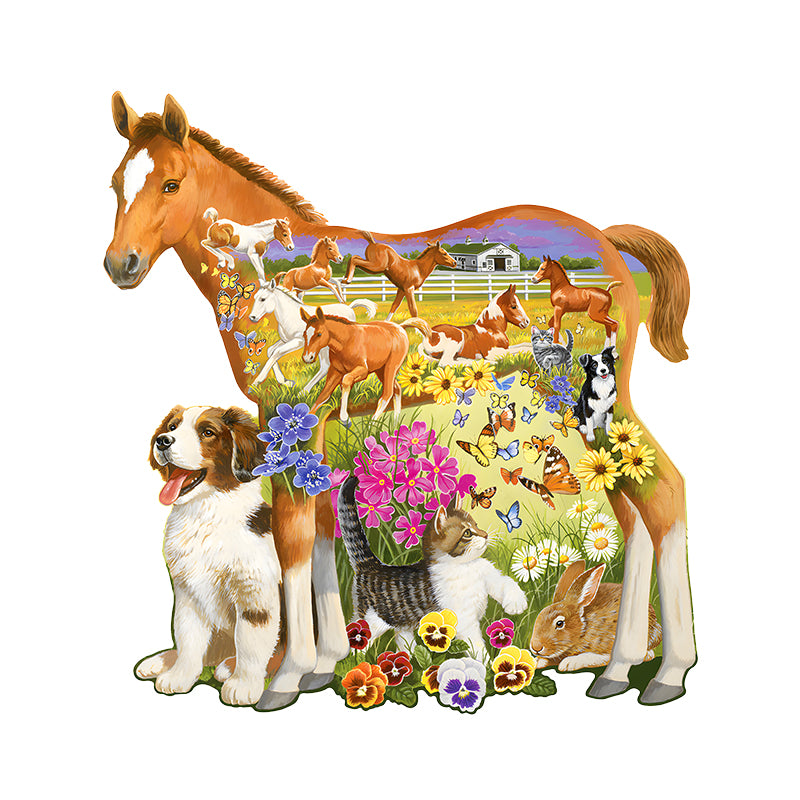 Pony Homestead Wooden Animal Puzzle Adult Children Christmas Birthday Gift