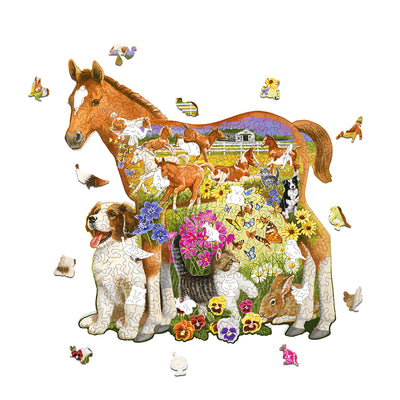 Pony Homestead Wooden Animal Puzzle Adult Children Christmas Birthday Gift