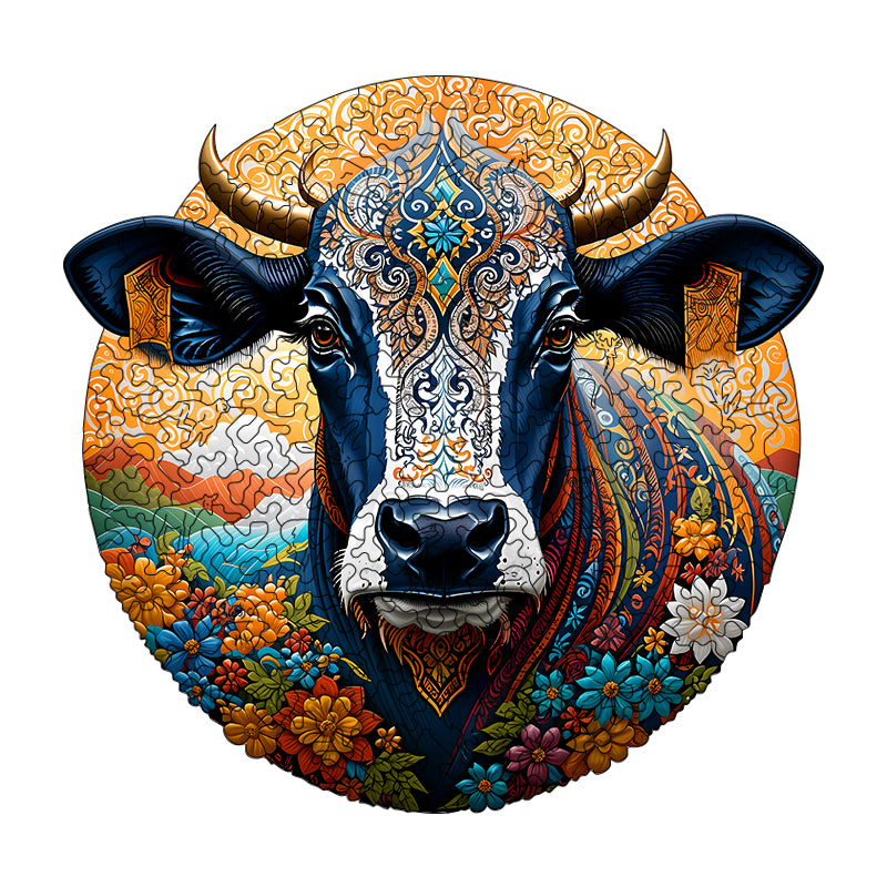 Valley Cow Head Wooden Jigsaw Puzzle