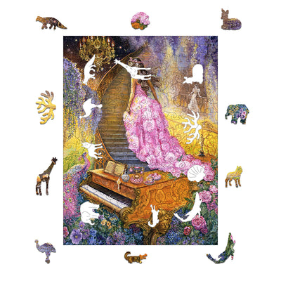 Garden Piano Princess Wooden Animal Puzzle Adult Children Christmas Birthday Gift