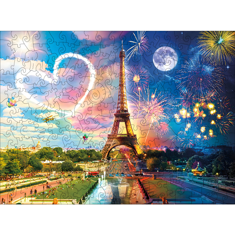 Tower Fireworks Wooden Jigsaw Puzzle