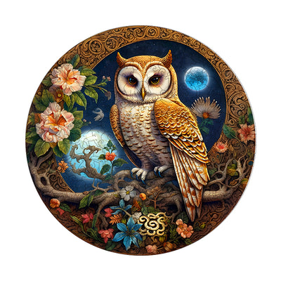 Moon Night Owl Wooden Jigsaw Puzzle