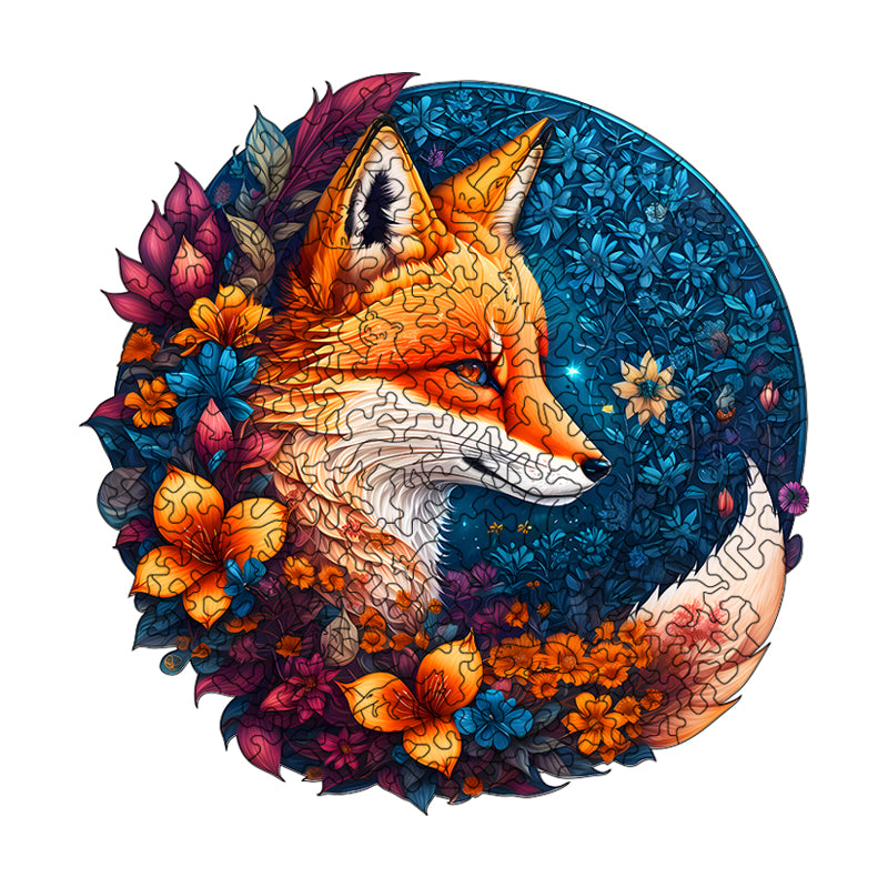 Moonlight fox Wooden Jigsaw Puzzle