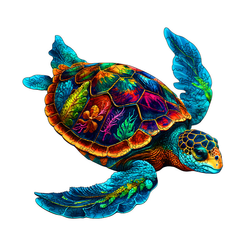 Seagrass Turtle Wooden Jigsaw Puzzle