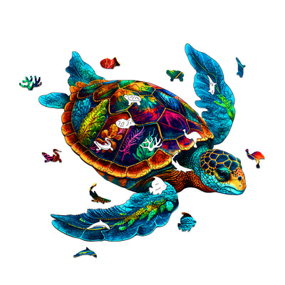 Seagrass Turtle Wooden Jigsaw Puzzle