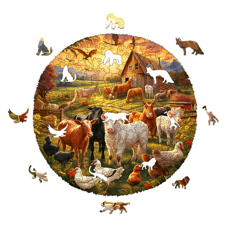 farm animals Wooden Jigsaw Puzzle