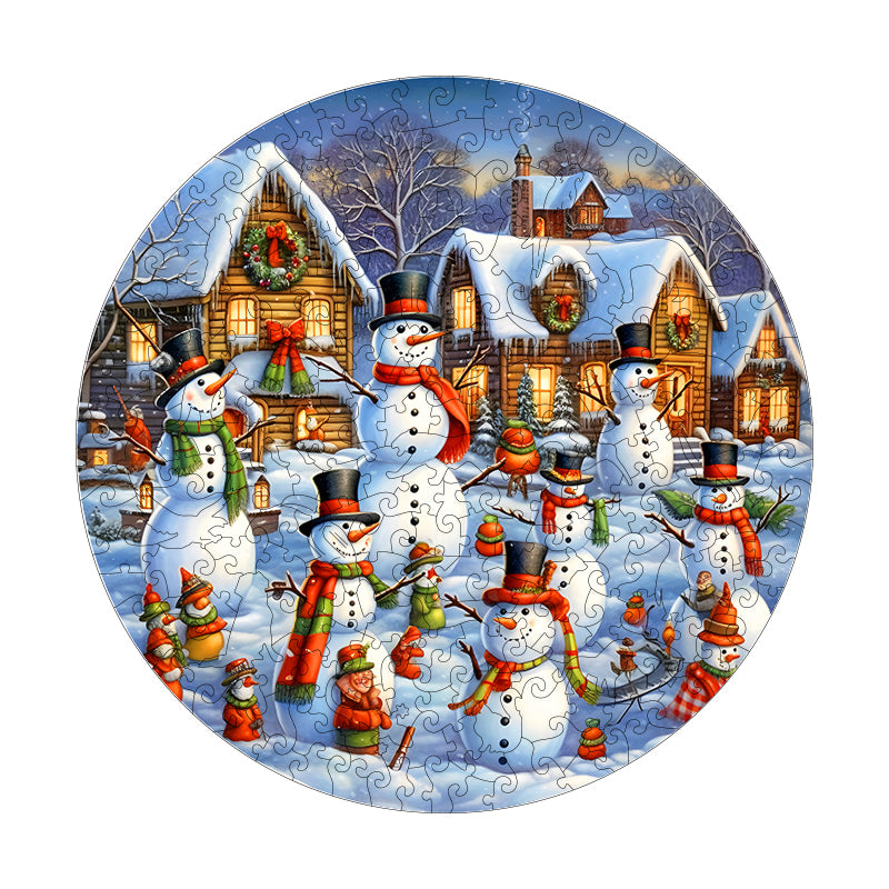 Christmas Snowman Homestead Wooden Animal Puzzle Adult Children Christmas Birthday Gift