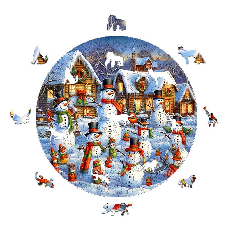 Christmas Snowman Homestead Wooden Animal Puzzle Adult Children Christmas Birthday Gift