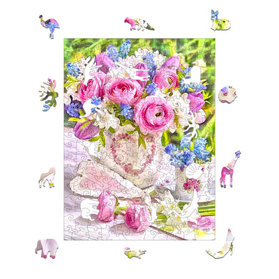 love vase Wooden Jigsaw Puzzle