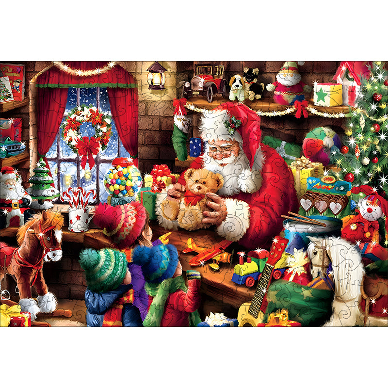 santa gift Wooden Jigsaw Puzzle