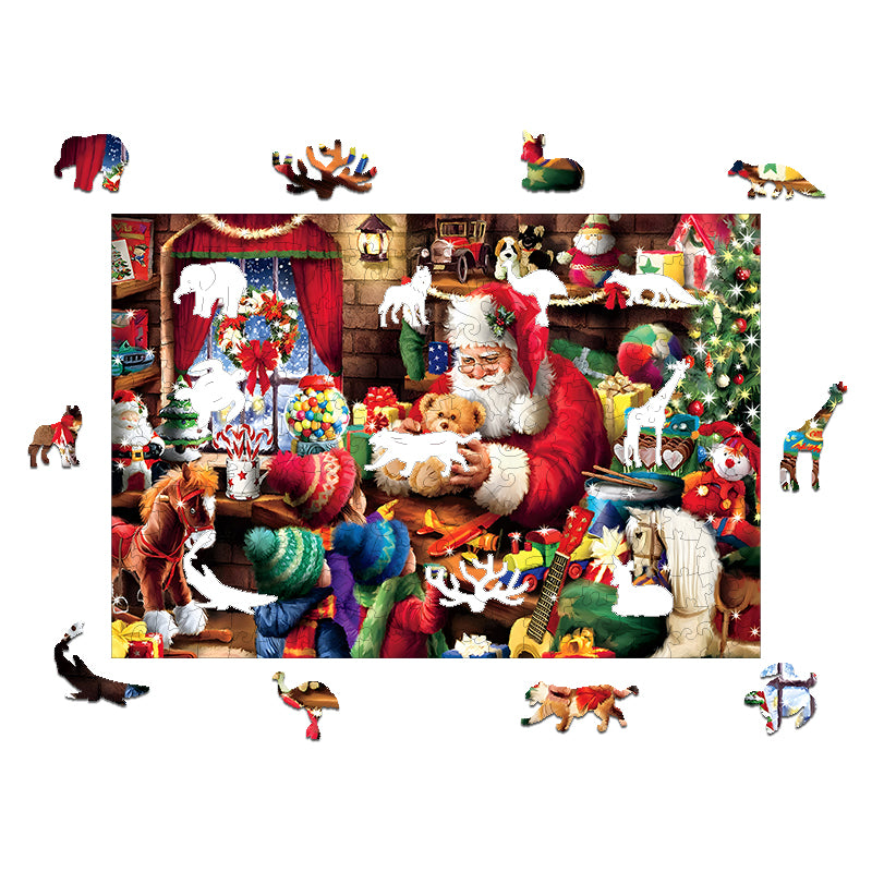 santa gift Wooden Jigsaw Puzzle