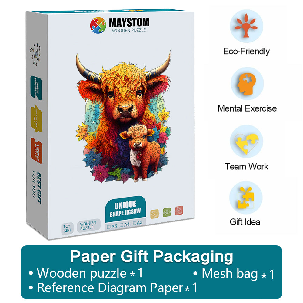 maple leaf yak Wooden Jigsaw Puzzle