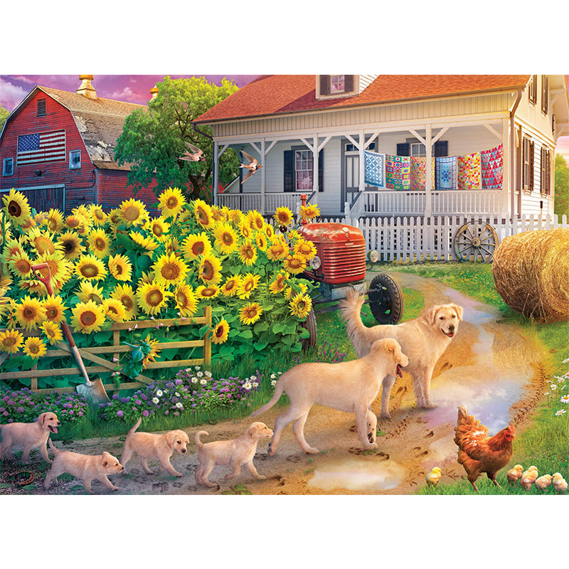 Sunflower Dog Farm Wooden Animal Puzzle Adult Children Christmas Birthday Gift