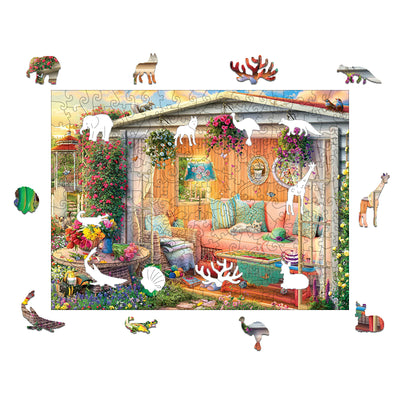 Spring Garden Hut Wooden Animal Puzzle Adult Children Christmas Birthday Gift