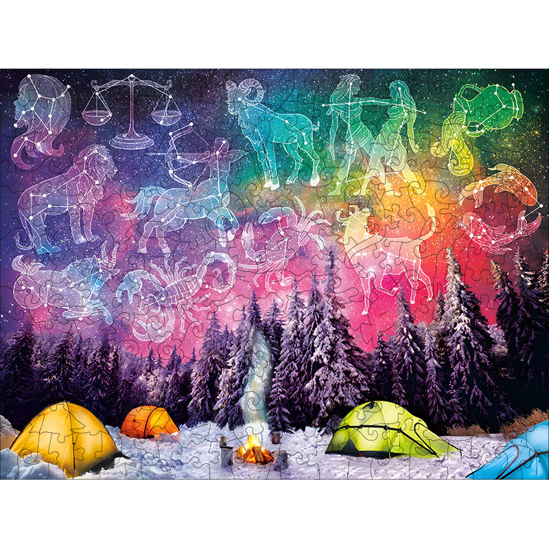 Constellation Camp Wooden Jigsaw Puzzle