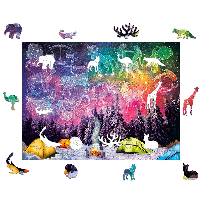 Constellation Camp Wooden Jigsaw Puzzle